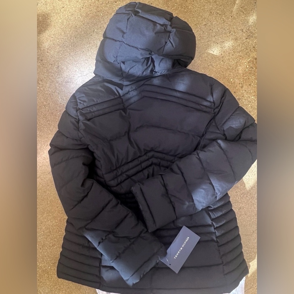 Tommy Hilfiger Black Women's Zip-up Short Puffer Coat NWT - Picture 7 of 8